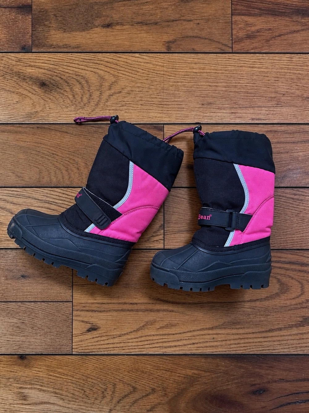Girls’ Size 12 L.L.Bean Northwoods Pink Black Insulated Snow Boots